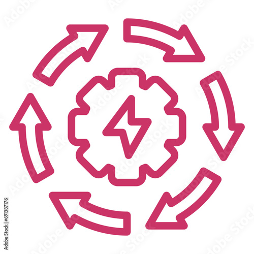 Recycle Energy Icon Style