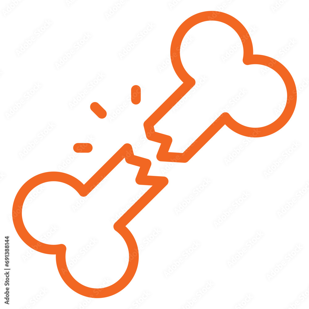 Broken Bone Icon Style Broken Bone Icon Style