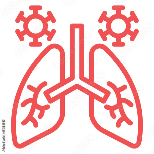 Lungs Infection Icon Style