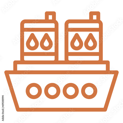 Ocean Oil Spill Icon Style