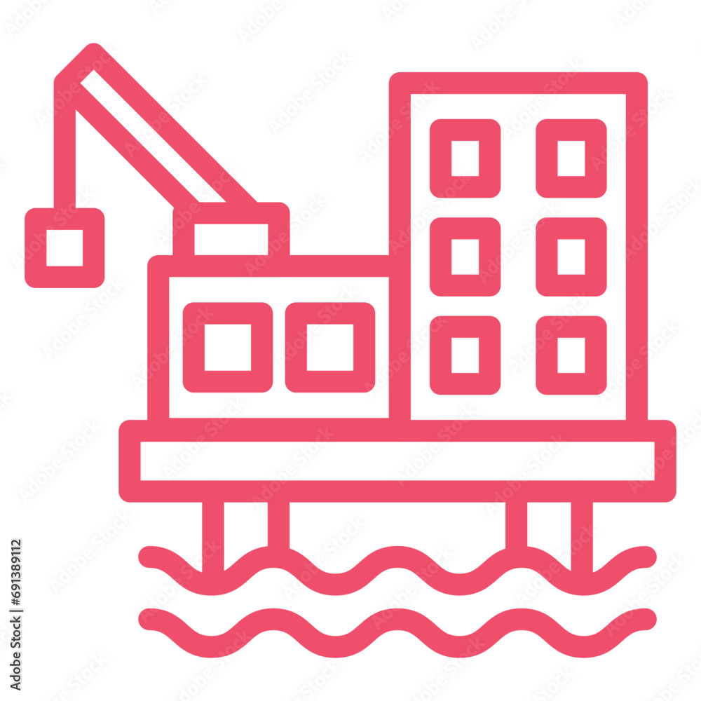 Oil Platform Icon Style Oil Platform Icon Style
