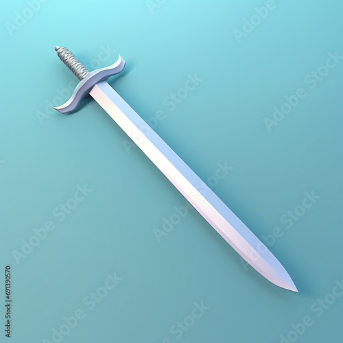 Cartoon style minimal sword