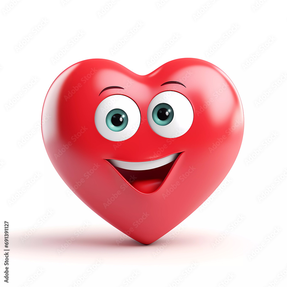 Heart Character Isolated on White Background. 3d style illustration. Heart Character Isolated on White Background. 3d style illustration.
