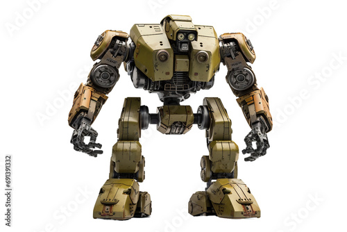 Military Robot Figure: isolated on transparent background