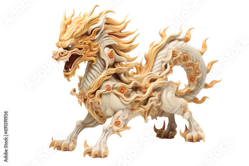 Collectible Qilin Statue isolated on transparent background