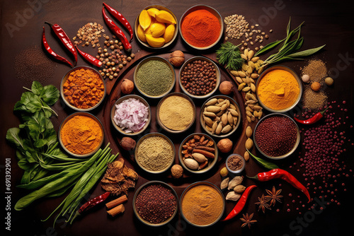 Vibrant Selection of Spices and Herbs