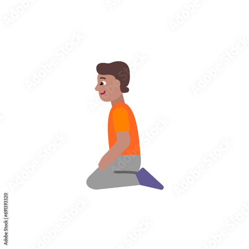 Person Kneeling: Medium Skin Tone