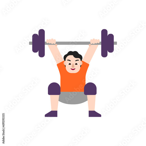 Person Lifting Weights: Light Skin Tone