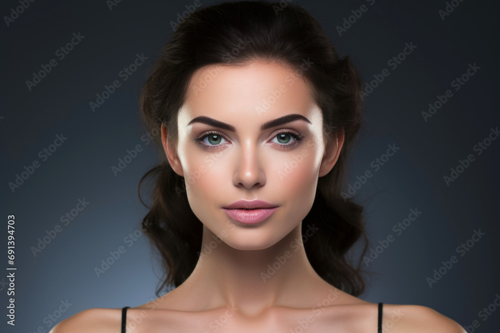 Brunette Woman with Luminous Skin and Hair Brunette Woman with Luminous Skin and Hair