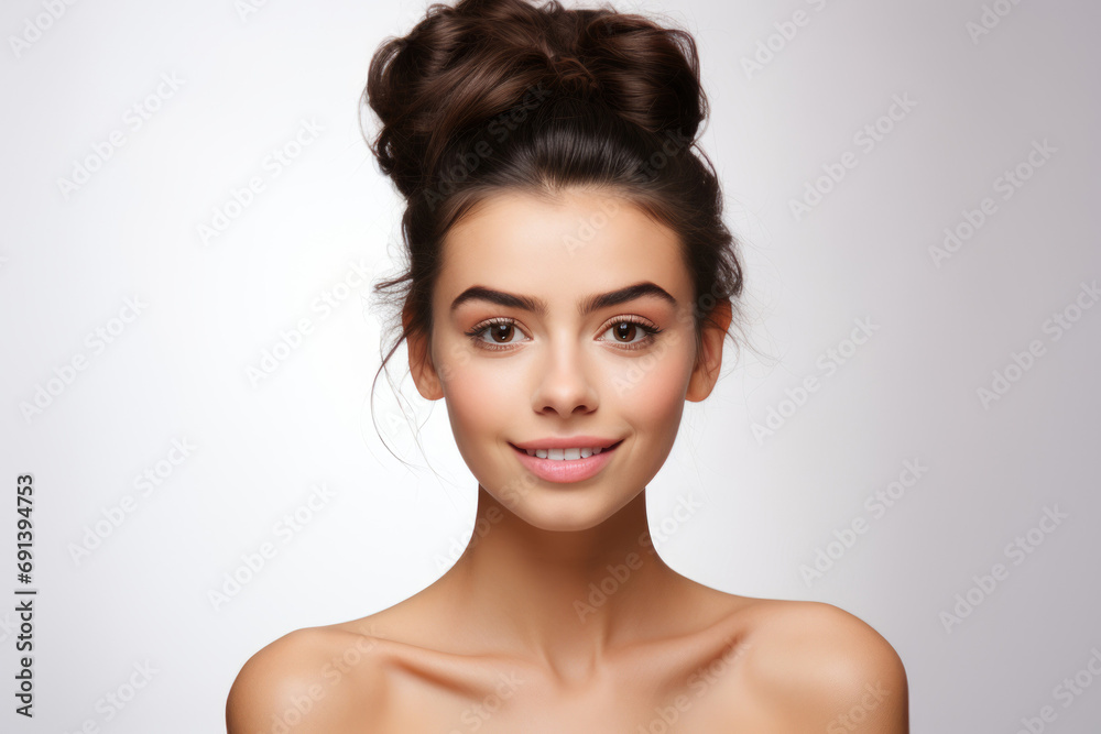 Portrait of a Brunette Woman with a Bright Smile Portrait of a Brunette Woman with a Bright Smile