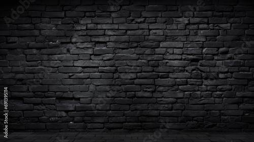 Abstract Black brick wall texture for pattern background. brickwork background for design