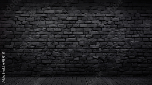 Valokuva Abstract Black brick wall texture for pattern background