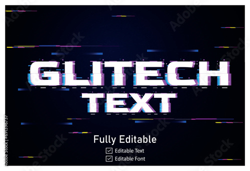 Futuristic Glitch text effect for video game text for editable cyberpunk  text effect