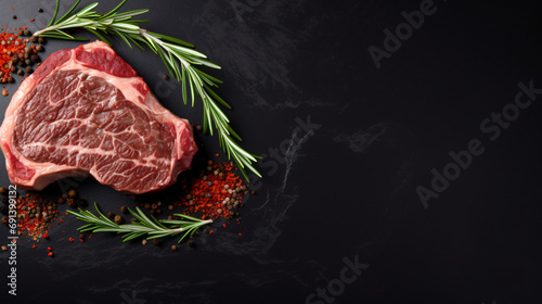 Kansas marbled beef steak with rosemary