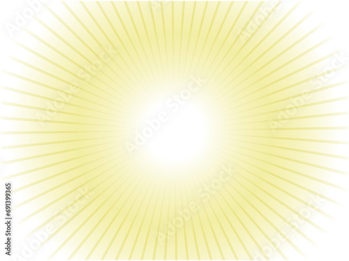 ぼんやりと光り輝く太陽光線イメージの放射線背景_黄色