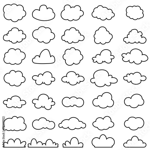 Toy cloud icon vector set. Baby clouds illustration sign collection. Cloud symbol or logo.