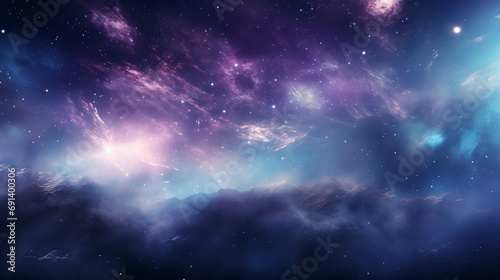 Blue and purple nebula