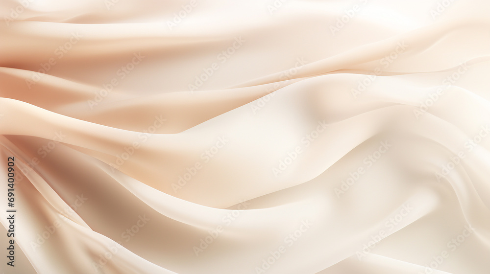 Obraz premium Light beige silk background. Vanilla background, silk drapery.