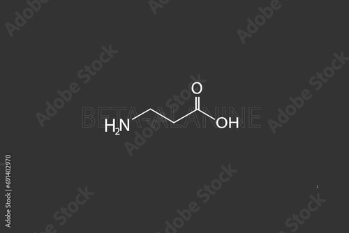 Beta-alanine molecular skeletal chemical formula