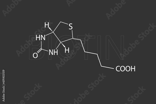 Biotin molecular skeletal chemical formula