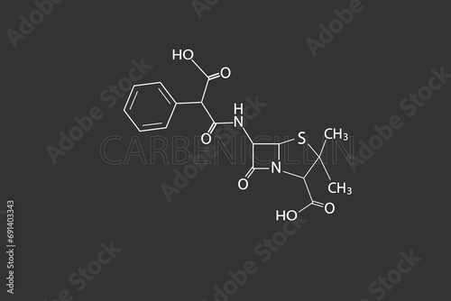 Carbenicillin molecular skeletal chemical formula