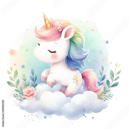 unicorn watercolor