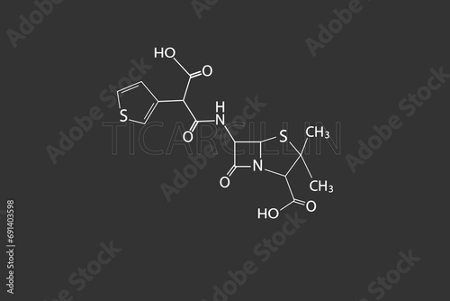ticarcillin molecular skeletal chemical formula