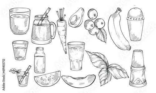smoothie handdrawn collection