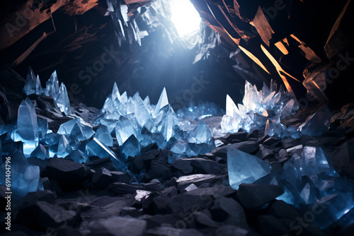 a cave with a lot of ice crystals