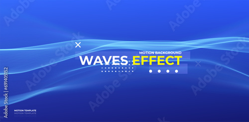 Blue abstract wave. Magic line design. Flow curve motion element. Neon gradient wavy illiustration.