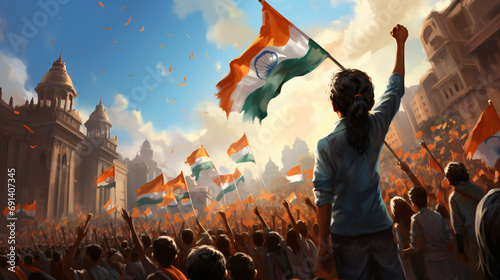 realistic representation of India Republic Day, the cultural and national significance of the event. Generative AI photo
