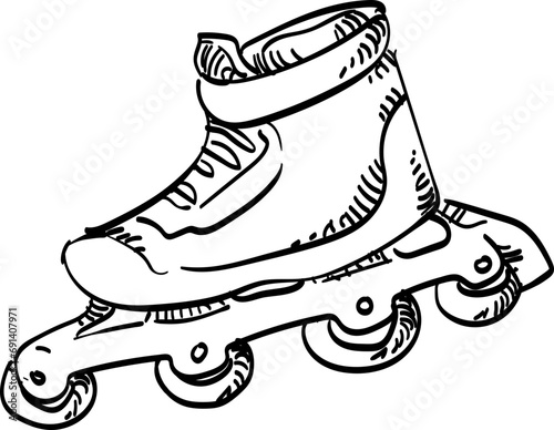roller skates handdrawn illustration