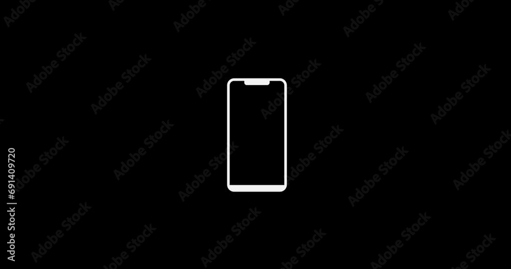 Smart Phone Rotation. Phone Vertical To Horizontal Rotate. 4K High Quality Black Screen Video.