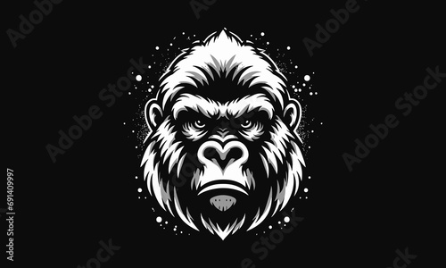 head gorilla angry vector illustration flat design
