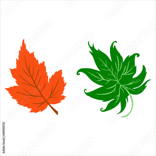 Fallen autumn leaves. Vector illustration.