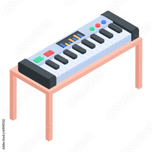 Check out this isometric icon of an electric piano 