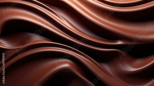 chocolate abstract wallpaper, Melted chocolate swirl as a background. wave chocolate background. brown wave background.Coffee chocolate brown color iquid drink texture background. photo