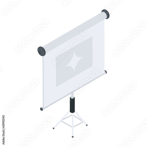 Here’s an isometric icon of a projection screen 