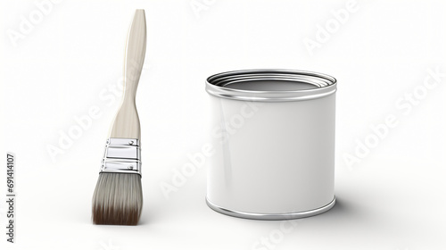 Paint can and paint brush