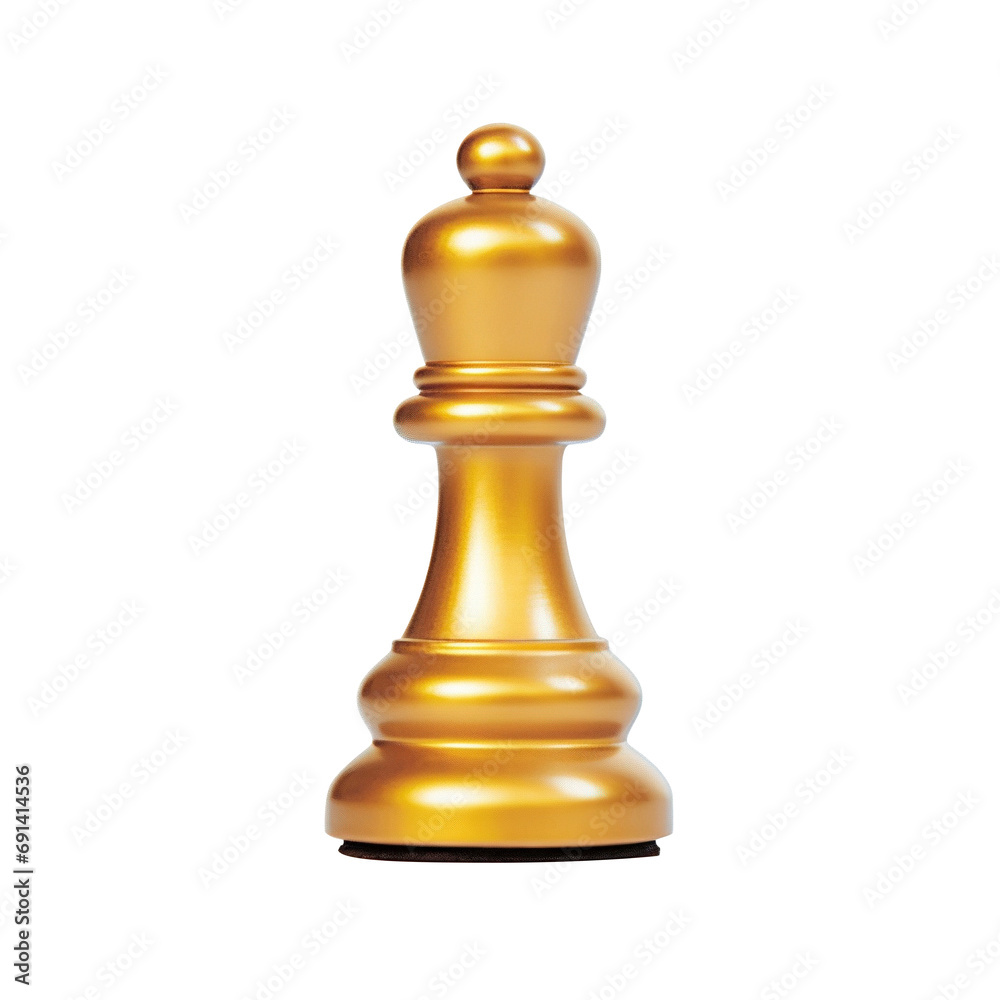 Golden chess piece isolated on transparent background Golden chess piece isolated on transparent background