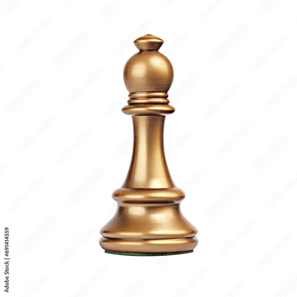 Golden chess piece isolated on transparent background Golden chess piece isolated on transparent background