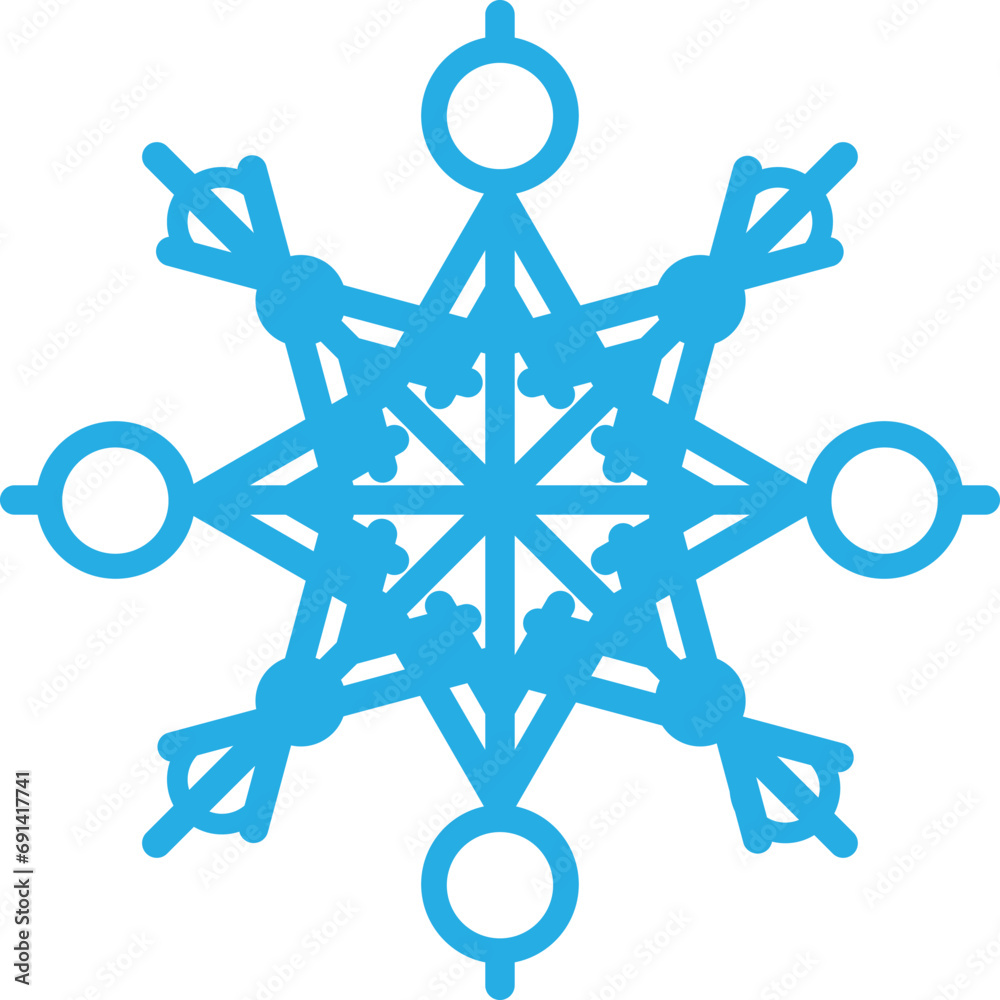 Thick line freeze snowflake, element of winter festival decoration. Winter snow, Christmas miracle blue symbol. Simple shape freehand vector icon isolated on white background Thick line freeze snowflake, element of winter festival decoration. Winter snow, Christmas miracle blue symbol. Simple shape freehand vector icon isolated on white background
