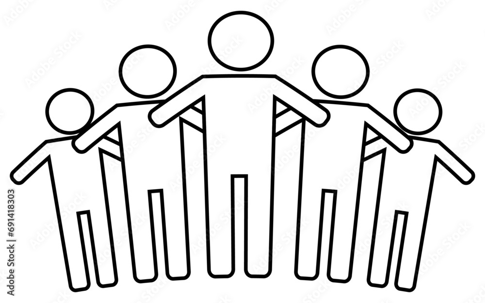 people together outline. vector illustration