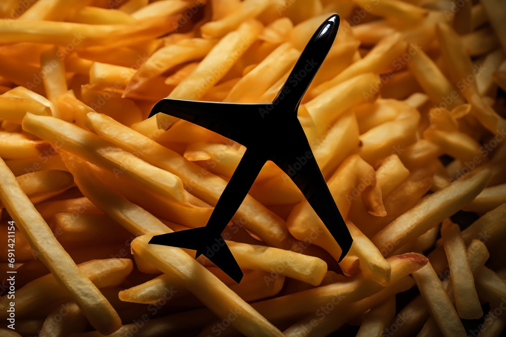 Used Cooking Oil (UCO) as fuel for aviation. Airplane on Cooking Oil as