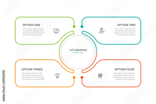 4 step process template vector element with 
