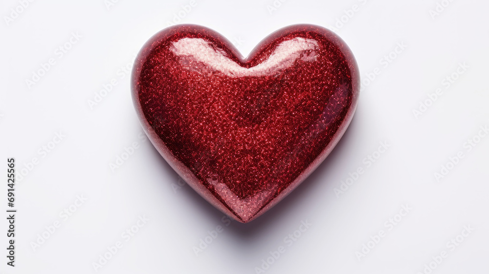 Metallic red shimmering red heart shape as love concept for Valentine's Day Metallic red shimmering red heart shape as love concept for Valentine's Day