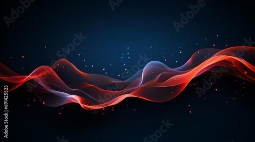 Dark abstract wallpaper background design header with flowing waves