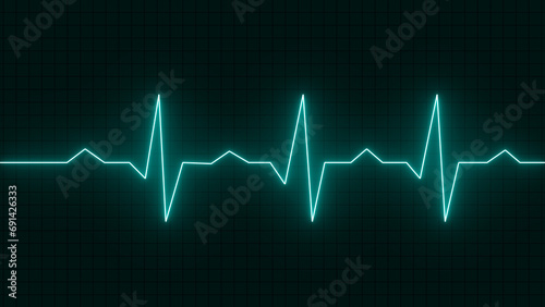 Heart beat icon ekg and cardio symbol. .Pulse rate vector. Flat style vector illustration. Neon heartrate sign with blue  glows. photo