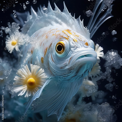 golden fish in water © Elena