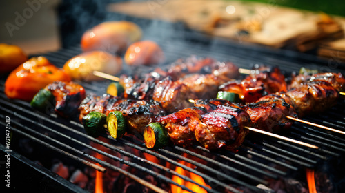 Close-up grilled barbeque with melted barbeque sauce